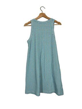 Lou & Grey Gingham Shift Dress Cotton Blend Size M Pockets Breathable Summer